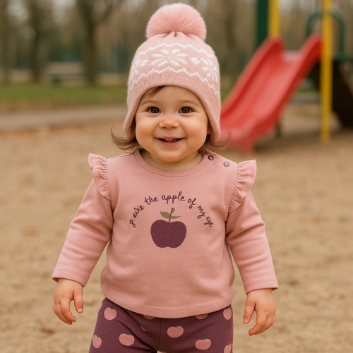 Βρεφικό Σκουφάκι Μάλλινο Pink classic cap_ 85535